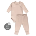 Conjunto Body Manga Longa e Mijão Canelado Térmico - Cáqui