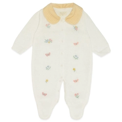 Macacão Manga Longa Tricot com Gola Amarela Feminino