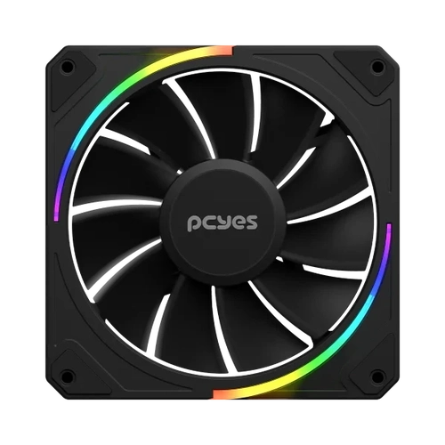Cooler Fan para Gabinete Sangue Frio 3 ARGB Black Vulcan Reverse 120MM Pcyes - ARGRVSF3BR