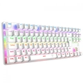 Teclado Mecanico Gamer T-Dagger Bora Branco Rainbow Switch Brown - T-TGK313W