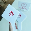 Espelho Branco G - Logo alto relevo inicial ou desenho