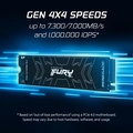 SSD Kingston Fury Renegade, 1TB, M.2 NVMe, 2280, Leitura 7300MBs e Gravação 6000MBs, SFYRS/1000G