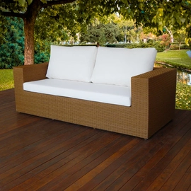 Sofá 3 lugares em fibra sintética e alumínio Dourados