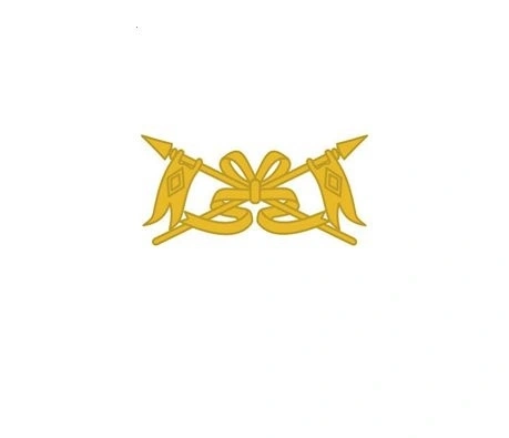 DISTINTIVO DE GOLA DOURADO DE CAVALARIA - CAV