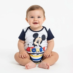 Body Manga Curta Mickey Listras Masculino - Bygus