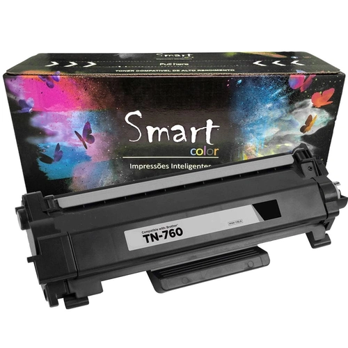 TONER COMPATÍVEL BROTHER TN760 TN730 HL-L2350 HL-L2370 MFC-L2730 PRETO SMART COLOR 3K Cor da