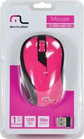 Mouse Sem Fio 2.4ghz Preto e Rosa - Mo214