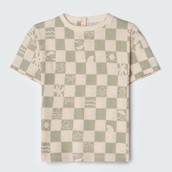 Camiseta Manga Curta Estampada Quadriculada Verde Hering - Masculino
