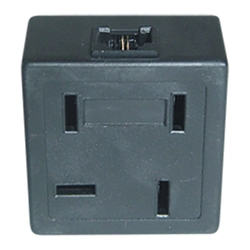 Plug Adaptador Duplo Fone/ Fax/ Modem Preto