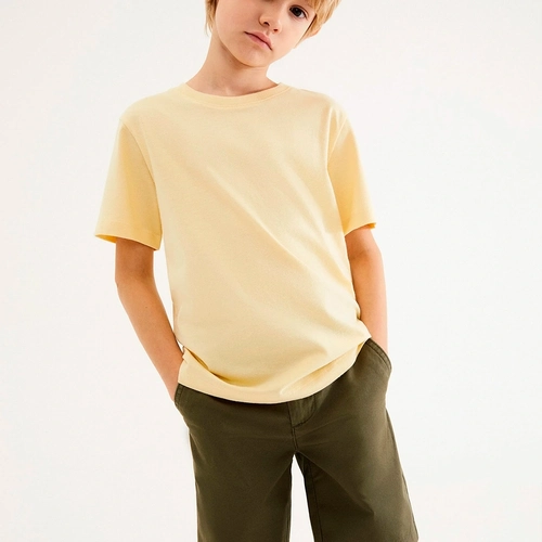 Camiseta Manga Curta Slim Hering Básica Masculino - Amarelo