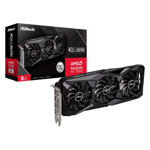 Placa de Video ASROCK AMD RADEON RX 7600 CHALLENGER PRO OC 8GB GDDR6 128 BITS 90-GA62ZZ-00UANF