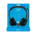 Headset Logitech H390 USB 2.0 em Couro com Controle de Volume - Pret