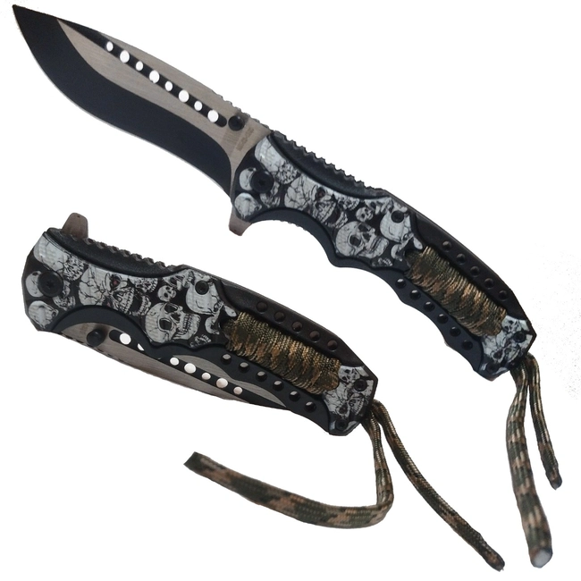 Canivete Tático Clip Cordel Caveira (MK-06-1290)