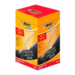 Caneta Esferográfica Bic Cristal Fina 0.8mm Vermelho Caixa Com 50 Unidades