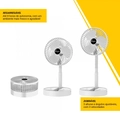 Ventilador Portatil Recarregavel C/ Ajuste de Altura Vn002 Branco Bright