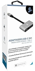 Adaptador Type-c P/ Hdmi 4k X 2k 60hz + Usb C/f Pd
