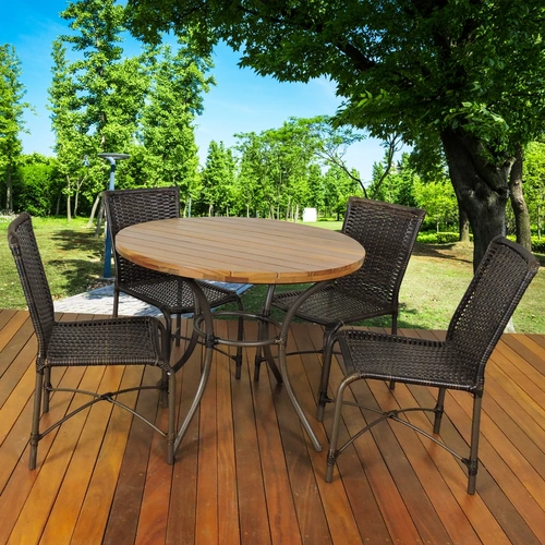 Jogo de Jantar 4 lugares Madeira Fibra Sintética e Alumínio Epóxi Maringá