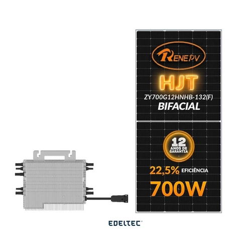 Gerador Edeltec Solar Micro Deye 2,10 Kwp Mon. 220v S/estrutura (2,25k/700w Bifacial)