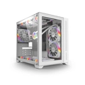 Gabinete Gamer Forcefield White Ghost - Frontal e Lateral Em Vidro - Pcyes - Gffwgp