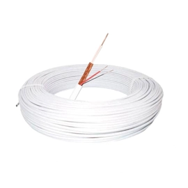 Cabo Coaxial Flexivel Cftv 4,0mm Multitoc 80% Malha Cobre +2 Alimentacoes Internas Branco 100m