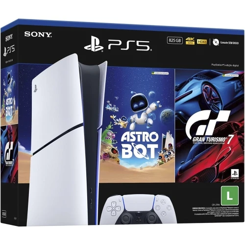 Video Game Console Sony PlayStation 5, Edição Digital, SSD 825GB, Controle Sem Fio DualSense + 2 Jogos Digitais