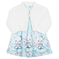 Vestido Azul e Bolero Peluciado Bebê Randa Mundu - Feminino