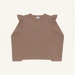 Blusinha Manga Longa Babado com Pingente Fakini - Feminina