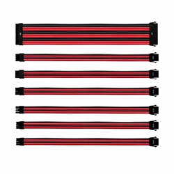 Kit de Cabo de Extensão Cooler Master Sleeved Psu 30 Cm Com Capa de Pvc - Cma-nest16rdbk1-gl