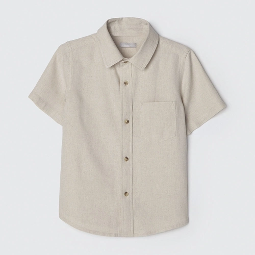 Camisa Manga Curta Linho Cru Hering - Masculina