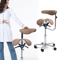 Cadeira Mocho Ergonômico Exclusiva 360° Graus Com Apoio e Suporte Nude