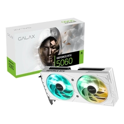 Placa de Vídeo Galax GeForce RTX 5060 EX White, 1 Click OC, 8GB, GDDR7, DLSS, G-Sync - 56NSN8MDDBBS