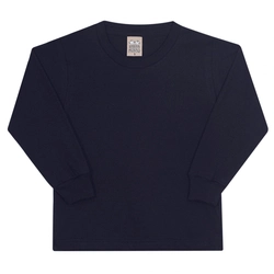 Camiseta Manga Longa Básica com Punho Marinho Randa Mundu - Masculina