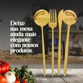 Conjunto de 24 Peças de Facas e Garfos Dourado Grillrelax