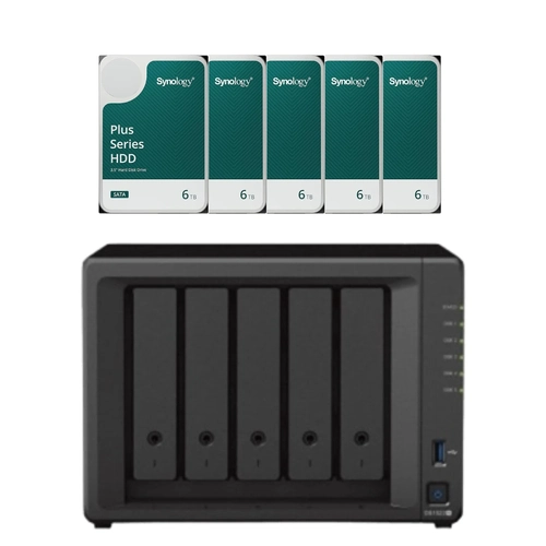 Servidor Nas Synology Diskstation DS1522+ Com 30TB (5 Hds Synology 6TB)