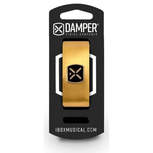 Damper Em Couro e Tag Em Metal Dourado Metalico Dmmd02