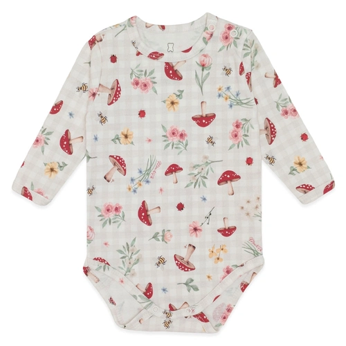 Body Manga Longa Avulso Suedine Feminino – Cogumelos