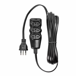 Extensão Elétrica Vinik 3 Tomadas Pp Plano 3x0,75 5m Preta