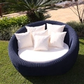 Chaise 180cm em Corda Náutica e Alumínio Com Mesinha Lateral Hibisco