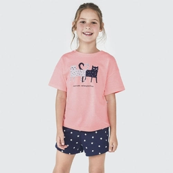 Conjunto Camiseta e Shorts Gatinhos Hering - Feminino