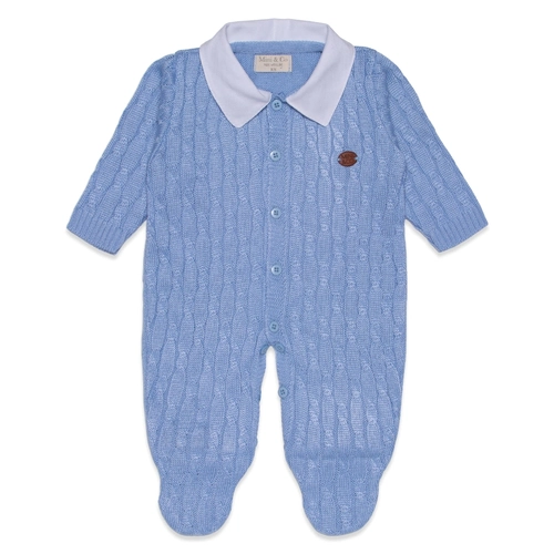 Macacão Manga Longa Tricot com Gola Masculino – Azul Claro