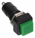 Chave Botão Quadrado Na Sem Trava Verde Pbs-12a 3a 250v