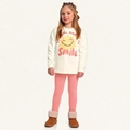 Conjunto Blusão Moletom e Legging Smile Coral Fakini - Feminino
