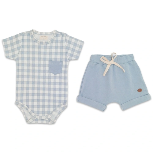 Conjunto Body Manga Curta Estampado e Shorts Barra Virada Masculino – Urso Provençal