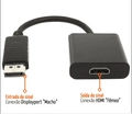 Cabo Adaptador Displayport Macho para HDMI Fêmea