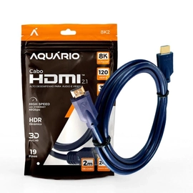 Cabo Hdmi Aquario 2.1 8k 3d 19 Pinos 2 Metros - 8k2