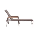 Kit com 2 Espreguiçadeiras  com madeira em Tela Sling com pintura em Alumínio Epóxi Caribe