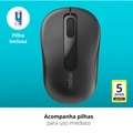 Mouse Sem Fio 1000dpi Rapoo RA007 Preto