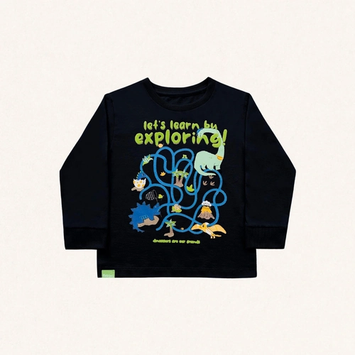 Camiseta Manga Longa Estampada Exploring! Fakini - Masculina