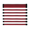 Kit Cabo Extensão Sleeved para Fonte Cooler Master Psu 30cm Capa de Pvc Vermelho e Preto    Cma-nest16rdbk1-gl