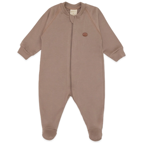 Macacão Manga Longa Zíper Suedine - Cáqui